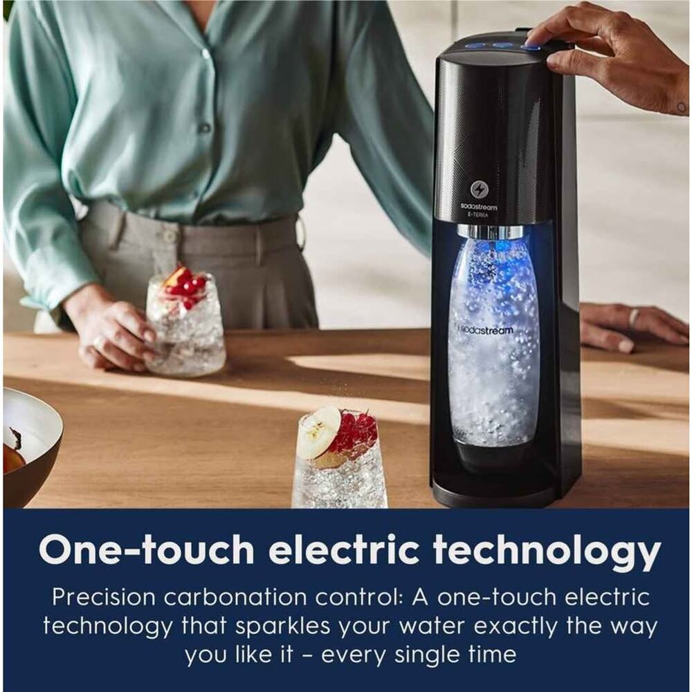NEW SodaStream E-Terra Sparkling Water Maker Black – Electric Carbonator + CO2 + - Picture 3 of 8
